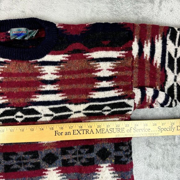 Vintage Etchings Shetland Wool Aztec Sweater Pullover Southwestern Navajo Men XL - Picture 7 of 8